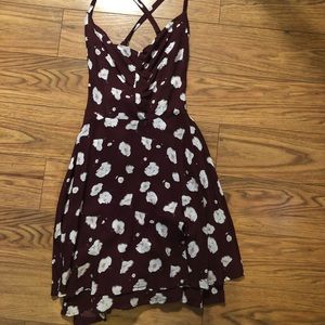 Floral maroon dress